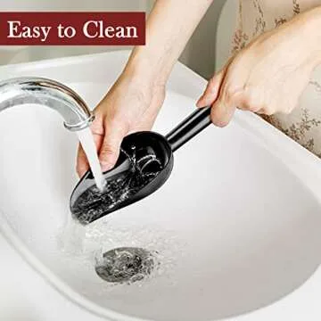 Herogo 3oz Mini ice Scoop Set of 4, Small Stainless Steel Scooper for Candy/Flour/Bean/Pet Food/Ice Cube, Metal Utility Scoops for Kitchen Bar Party Wedding, Dishwasher Safe & Heavy Duty, Black