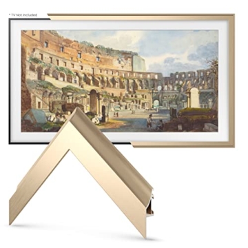 Frame My TV Deco TV Frames Alloy Scoop - Pale Gold Bezel Compatible ONLY with Samsung The Frame TV (...