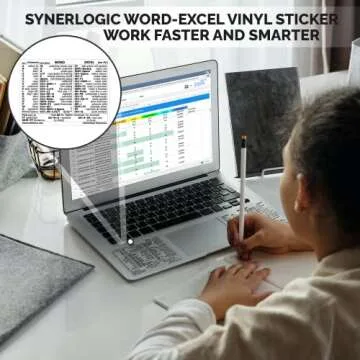 Synerlogic Word/Excel Windows Shortcut Sticker | Reference Guide Keyboard Shortcut Sticker | Work from Home Essentials | Excel Shortcuts Cheat Sheet Laminated & No-Residue Vinyl (Clear/Small, 1pc)