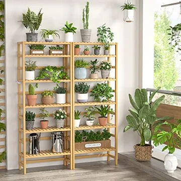 Buy Homykic 6-Tier Bamboo Bookshelf - Elegant & Adjustable