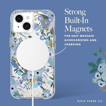 Rifle Paper Co. Garden Party Blue iPhone 15 Case with MagSafe
