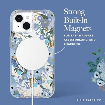 Rifle Paper Co. Garden Party Blue iPhone 15 Case with MagSafe