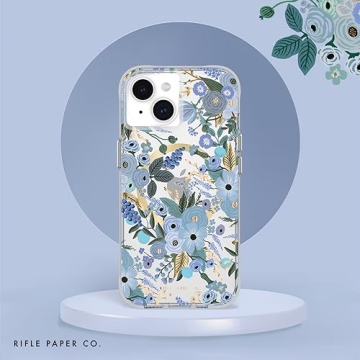 Rifle Paper Co. Garden Party Blue iPhone 15 Case with MagSafe