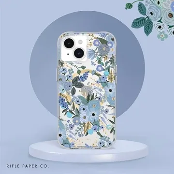 Rifle Paper Co. Garden Party Blue iPhone 15 Case with MagSafe