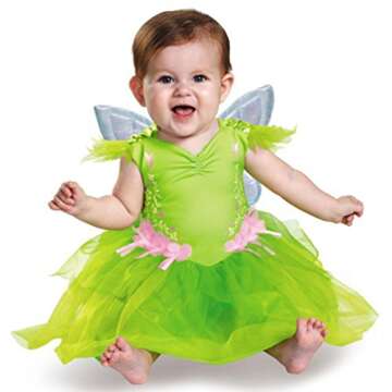 Disney baby girls Disguise Tinker Bell Deluxe infant and toddler costumes, Green, 6-12 mths US
