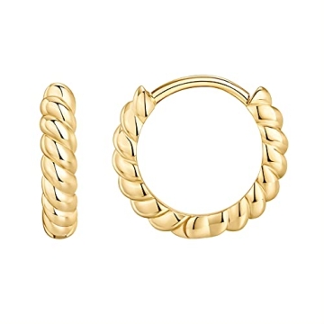 Elegant PAVOI 14K Gold Plated Huggie Earrings | Eco-Friendly Mini Hoops