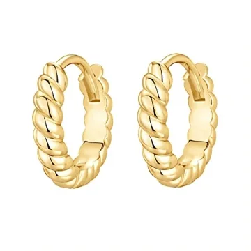 PAVOI Gold Plated Huggie Earrings for Sensitive Ears