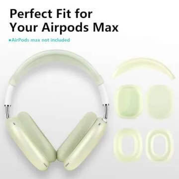 Case for Airpods Max Headphones,Ear Pad Case Cover/Ear Cups Cover/Headband Cover for AirPods Max(USB-C/Lightning)(2024/2020),Silicone Cover for Apple Airpod Max,Accessories Cases(Jelly Green)