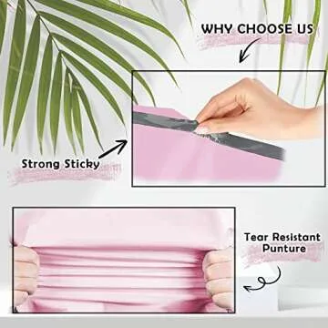 Durable Yens Poly Mailers 10x13 Self-Seal Pink Envelopes