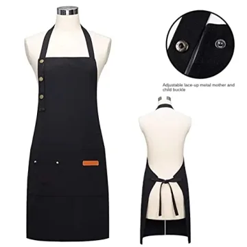 Orocensn Adjustable Canvas Kitchen Apron for Men and Women
