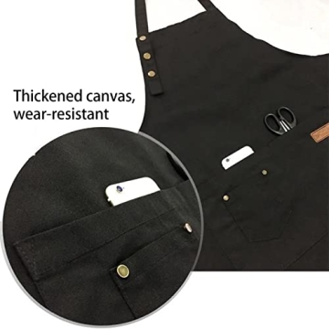 Orocensn Adjustable Canvas Kitchen Apron for Men and Women