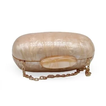 Stylish GSYPS Acrylic Evening Clutch with Chain