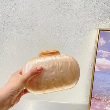 Stylish GSYPS Acrylic Evening Clutch with Chain