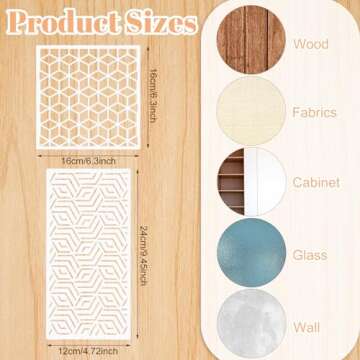 24Pcs Stencils for Painting, Reusable Geometric Painting Stencils Abstract Layering Stencil for Pain...