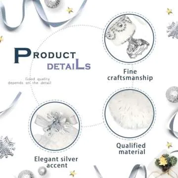 Elegant 18-Piece White Christmas Ornament Set in Gift Box