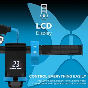 Hover-1 Blackhawk Electric Folding Kick Scooter | 18MPH, 28 Mile Range, 6HR Charge, LCD Display, 10 ...