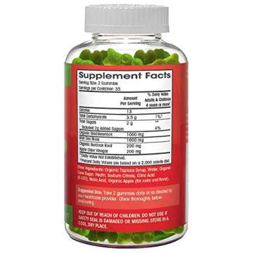 Sea Moss Gummies with Apple Cider Vinegar, Bladderwrack, and Burdock Root Organic- Sea Moss Gummies for Adults and Kids- Vegan, Organic, Irish Seamoss and ACV – 70 Ct