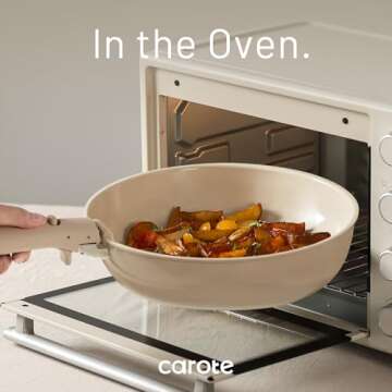 CAROTE 15pcs Nonstick Cookware Set for Compact Kitchens