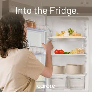 CAROTE 15pcs Nonstick Cookware Set for Compact Kitchens