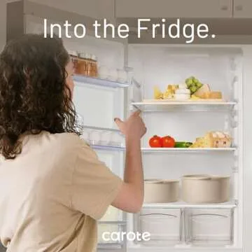 CAROTE 15pcs Nonstick Cookware Set for Compact Kitchens