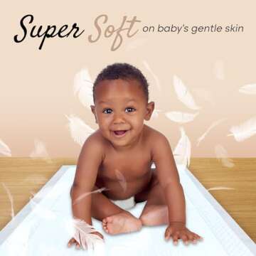 Ababy Disposable Changing Pads for Baby (50 Pack) - Super Soft & Ultra Absorbent