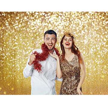 Allenjoy 7x5ft Happy Birthday Backdrop Golden Bokeh Spots (Not Glitter Sequin) Photography Backgroun...