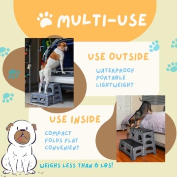 Bee Neat Folding Dog Stairs for Cars and Furniture