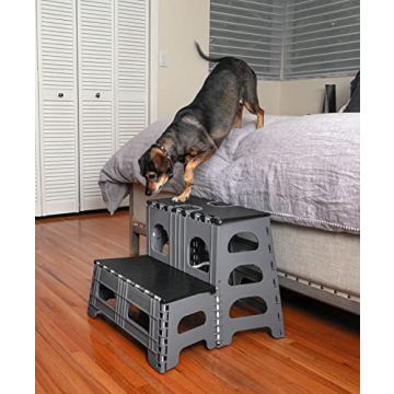 Bee Neat Folding Dog Stairs for Cars and Furniture