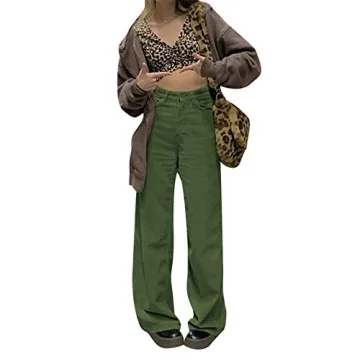 Stylish High Waisted Corduroy Baggy Pants for Women