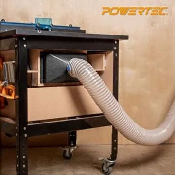 POWERTEC 70169 Mini Gulp Dust Hood Collector with 4" ID Port - ABS Plastic Fitting for Woodworking Dust Collection Hose