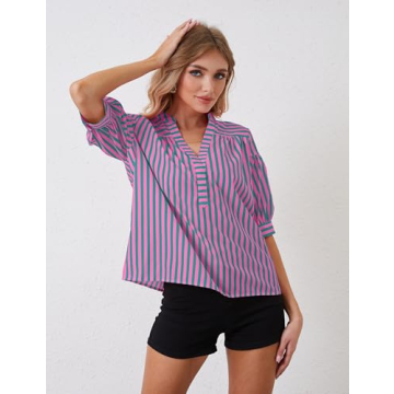 Chic MSBESYOR Women Puff Sleeve Blouse for Work