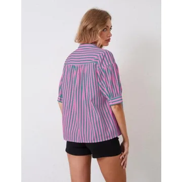 Chic MSBESYOR Women Puff Sleeve Blouse for Work