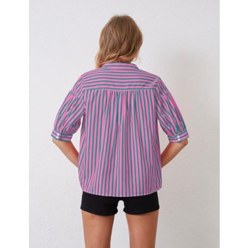 Chic MSBESYOR Women Puff Sleeve Blouse for Work