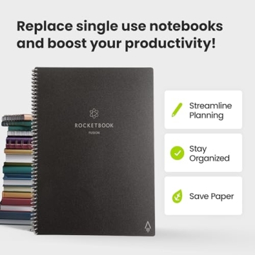 Rocketbook Fusion Reusable Productivity Planner for Students, 6x8.8