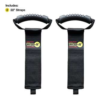Easy-Carry Wrap-It Storage Straps - 22” (2-Pack) – Heavy-Duty Hook and Loop Cord Carrying Strap, Hanger, and Organizer with Handle for Pool Hoses, Garden Hoses, Cords, Cables and More