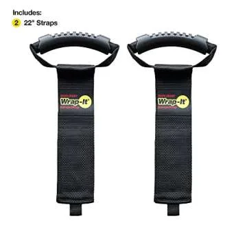 Easy-Carry Wrap-It Storage Straps - 22” (2-Pack) – Heavy-Duty Hook and Loop Cord Carrying Strap, Hanger, and Organizer with Handle for Pool Hoses, Garden Hoses, Cords, Cables and More