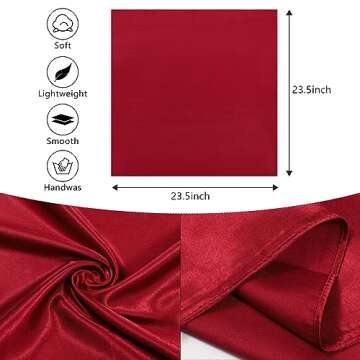 AWAYTR 23.6" Satin Neck Scarf Small Hair Scarf Women Silk Head Scarf Costume Bandana Girls Vintage H...