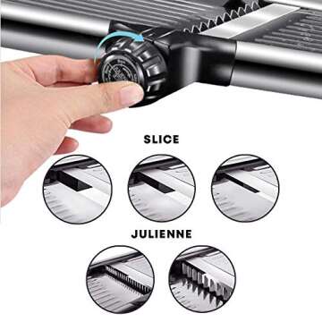 Adjustable Stainless Steel Mandoline Slicer - Professional Handheld Kitchen Julienne Cutter for Slicing Food Vegetables Fruit Chip French Fry (1)