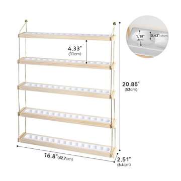 Essential Oils Display Shelf - 5 Tier Gold Frame Organizer