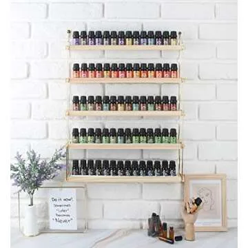Essential Oils Display Shelf - 5 Tier Gold Frame Organizer