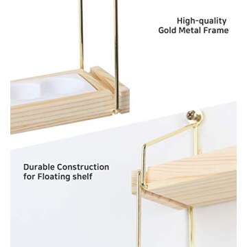 Essential Oils Display Shelf - 5 Tier Gold Frame Organizer