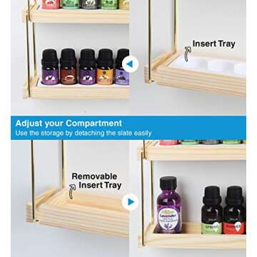 Essential Oils Display Shelf - 5 Tier Gold Frame Organizer