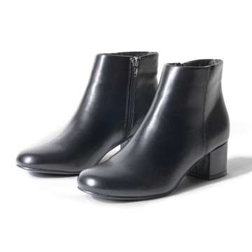 J. Adams Low Heel Zip Up Round Toe Ankle Bootie - Jody