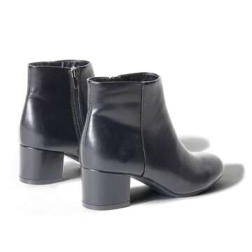 J. Adams Low Heel Zip Up Round Toe Ankle Bootie - Jody