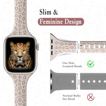 Stylish Slim Leopard Bands for Apple Watch Women