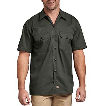 Dickies Olive Green Men's Work Shirt for Everyday Durability