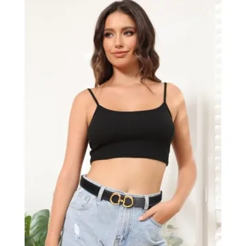 AWAYTR Reversible Belt for Women - Two-in-One Women Fashion Leather Belt for Jeans with Golden Buckle (Black/Brown,100cm)