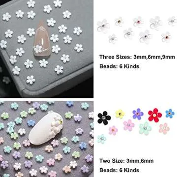 Tiny Spark 3D Flower Nail Charms for Creative Nail Art
