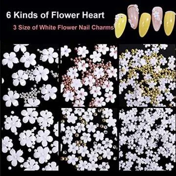 Tiny Spark 3D Flower Nail Charms for Creative Nail Art