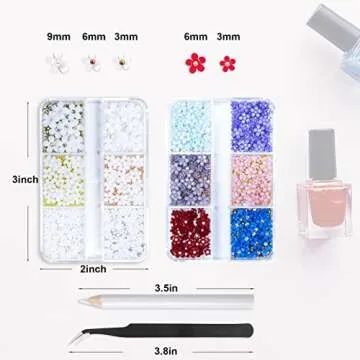 Tiny Spark 3D Flower Nail Charms for Creative Nail Art